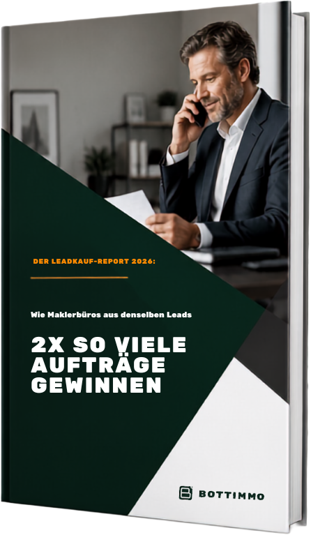 Cover des Leadkauf-Reports 2026: Wie Maklerbüros aus denselben Leads 2x so viele Aufträge gewinnen